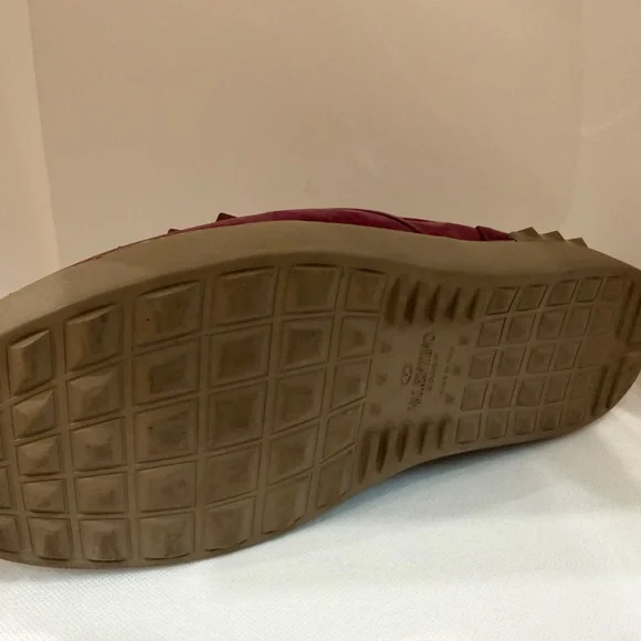 Valentino Slip on Sneakers (Men) Burgundy Rockstud 42 ½ - Picture 2 of 5